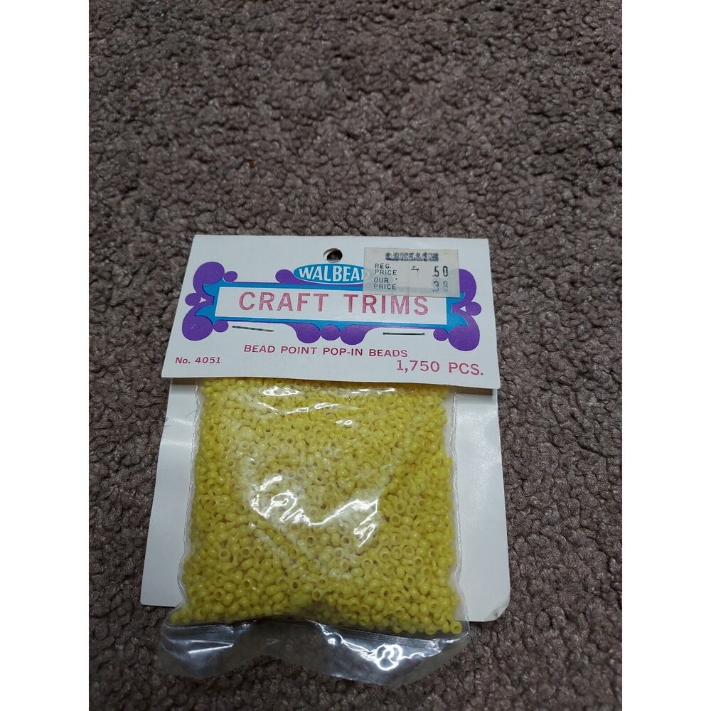New Yellow Walbead Craft Trims Bead Point Pop-in Beads